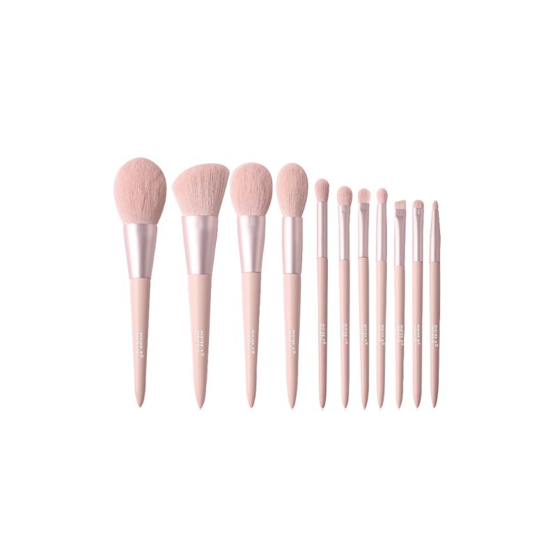 11 pcs Pink Makeup Brushes